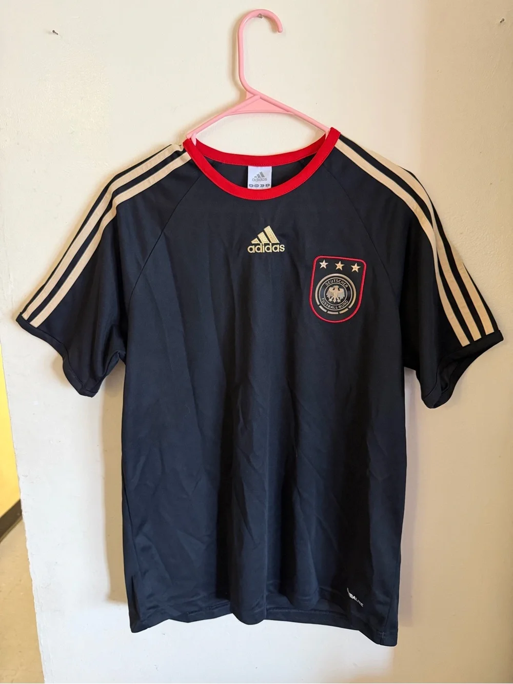 adidas Black Red Gold Germany Football Jersey Mens Size M